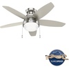 image:imageHunter 44 inch Indoor Ceiling Fan with LED Light  Ceiling Fan with Pull Chain For Bedroom Living Room or Kitchen Low Profile Mount No Remote 5 Blades  Lilliana 51223 Brushed Nickel  with LED Light Low Profile Mount 5 Blades For Bedroom Living Room Kitchen 51223Brushed Nickel