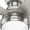 image:imageHunter 44 inch Indoor Ceiling Fan with LED Light  Ceiling Fan with Pull Chain For Bedroom Living Room or Kitchen Low Profile Mount No Remote 5 Blades  Lilliana 51223 Brushed Nickel  with LED Light Low Profile Mount 5 Blades For Bedroom Living Room Kitchen 51223Brushed Nickel