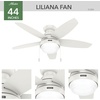 image:imageHunter 44 inch Indoor Ceiling Fan with LED Light  Ceiling Fan with Pull Chain For Bedroom Living Room or Kitchen Low Profile Mount No Remote 5 Blades  Lilliana 51223 Brushed Nickel  with LED Light Low Profile Mount 5 Blades For Bedroom Living Room Kitchen 51223Fresh White