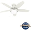 image:imageHunter 44 inch Indoor Ceiling Fan with LED Light  Ceiling Fan with Pull Chain For Bedroom Living Room or Kitchen Low Profile Mount No Remote 5 Blades  Lilliana 51223 Brushed Nickel  with LED Light Low Profile Mount 5 Blades For Bedroom Living Room Kitchen 51223Fresh White