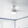 image:imageHunter 44 inch Indoor Ceiling Fan with LED Light  Ceiling Fan with Pull Chain For Bedroom Living Room or Kitchen Low Profile Mount No Remote 5 Blades  Lilliana 51223 Brushed Nickel  with LED Light Low Profile Mount 5 Blades For Bedroom Living Room Kitchen 51223Fresh White