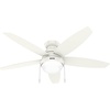 image:imageHunter 44 inch Indoor Ceiling Fan with LED Light  Ceiling Fan with Pull Chain For Bedroom Living Room or Kitchen Low Profile Mount No Remote 5 Blades  Lilliana 51223 Brushed Nickel  with LED Light Low Profile Mount 5 Blades For Bedroom Living Room Kitchen 51223Fresh White