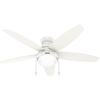 image:imageHunter 44 inch Indoor Ceiling Fan with LED Light  Ceiling Fan with Pull Chain For Bedroom Living Room or Kitchen Low Profile Mount No Remote 5 Blades  Lilliana 51223 Brushed Nickel  with LED Light Low Profile Mount 5 Blades For Bedroom Living Room Kitchen 51223Fresh White