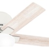 image:imageHunter 44 inch Indoor Ceiling Fan with LED Light  Low Profile Flush Mount White Ceiling Fan with Pull Chain For Bedroom Living Room or Kitchen No Remote 5 Blades  Fitzgerald 51588 Matte White  with LED Light Low Profile Flush Mount 5 Blades For Bedroom Living Room Kitchen 51588Matte White