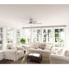 image:imageHunter 44 inch Indoor Ceiling Fan with LED Light  Low Profile Flush Mount White Ceiling Fan with Pull Chain For Bedroom Living Room or Kitchen No Remote 5 Blades  Fitzgerald 51588 Matte White  with LED Light Low Profile Flush Mount 5 Blades For Bedroom Living Room Kitchen 51588Brushed Nickel