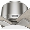 image:imageHunter 44 inch Indoor Ceiling Fan with LED Light  Low Profile Flush Mount White Ceiling Fan with Pull Chain For Bedroom Living Room or Kitchen No Remote 5 Blades  Fitzgerald 51588 Matte White  with LED Light Low Profile Flush Mount 5 Blades For Bedroom Living Room Kitchen 51588Brushed Nickel