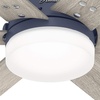 image:imageHunter 44 inch Indoor Ceiling Fan with LED Light and Remote Control  Standard Mount Ceiling Fan 6 Blades For Bedroom Living Room or Kitchen Quiet  Pacer 51207 Blush Pink  with LED Light and Remote Control Quiet 6 Blades For Bedroom Living Room Kitchen 51207Indigo Blue