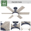 image:imageHunter 44 inch Indoor Ceiling Fan with LED Light and Remote Control  Standard Mount Ceiling Fan 6 Blades For Bedroom Living Room or Kitchen Quiet  Pacer 51207 Blush Pink  with LED Light and Remote Control Quiet 6 Blades For Bedroom Living Room Kitchen 51207Indigo Blue