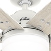 image:imageHunter 44 inch Indoor Ceiling Fan with LED Light and Remote Control  Standard Mount Ceiling Fan 6 Blades For Bedroom Living Room or Kitchen Quiet  Pacer 51207 Blush Pink  with LED Light and Remote Control Quiet 6 Blades For Bedroom Living Room Kitchen 51207Fresh White