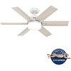 image:imageHunter 44 inch Indoor Ceiling Fan with LED Light and Remote Control  Standard Mount Ceiling Fan 6 Blades For Bedroom Living Room or Kitchen Quiet  Pacer 51207 Blush Pink  with LED Light and Remote Control Quiet 6 Blades For Bedroom Living Room Kitchen 51207Fresh White