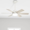image:imageHunter 44 inch Indoor Ceiling Fan with LED Light and Remote Control  Standard Mount Ceiling Fan 6 Blades For Bedroom Living Room or Kitchen Quiet  Pacer 51207 Blush Pink  with LED Light and Remote Control Quiet 6 Blades For Bedroom Living Room Kitchen 51207Fresh White