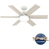 image:imageHunter 44 inch Indoor Ceiling Fan with LED Light and Remote Control  Standard Mount Ceiling Fan 6 Blades For Bedroom Living Room or Kitchen Quiet  Pacer 51207 Blush Pink  with LED Light and Remote Control Quiet 6 Blades For Bedroom Living Room Kitchen 51207Fresh White