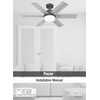 image:imageHunter 44 inch Indoor Ceiling Fan with LED Light and Remote Control  Standard Mount Ceiling Fan 6 Blades For Bedroom Living Room or Kitchen Quiet  Pacer 51207 Blush Pink  with LED Light and Remote Control Quiet 6 Blades For Bedroom Living Room Kitchen 51207Indigo Blue