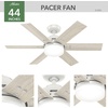 image:imageHunter 44 inch Indoor Ceiling Fan with LED Light and Remote Control  Standard Mount Ceiling Fan 6 Blades For Bedroom Living Room or Kitchen Quiet  Pacer 51207 Blush Pink  with LED Light and Remote Control Quiet 6 Blades For Bedroom Living Room Kitchen 51207Fresh White