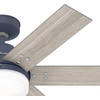 image:imageHunter 44 inch Indoor Ceiling Fan with LED Light and Remote Control  Standard Mount Ceiling Fan 6 Blades For Bedroom Living Room or Kitchen Quiet  Pacer 51207 Blush Pink  with LED Light and Remote Control Quiet 6 Blades For Bedroom Living Room Kitchen 51207Indigo Blue