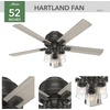 image:imageHunter 44 inch Indoor Ceiling Fan with LED Lights  Ceiling Fan with Pull Chain For Bedroom Living Room or Kitchen Low Profile Flush Mount No Remote 5 Blades  Hartland 50653 Matte SilverNoble Bronze
