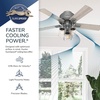 image:imageHunter 44 inch Indoor Ceiling Fan with LED Lights  Ceiling Fan with Pull Chain For Bedroom Living Room or Kitchen Low Profile Flush Mount No Remote 5 Blades  Hartland 50653 Matte SilverMatte Silver