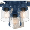 image:imageHunter 44 inch Indoor Ceiling Fan with LED Lights  Ceiling Fan with Pull Chain For Bedroom Living Room or Kitchen Low Profile Flush Mount No Remote 5 Blades  Hartland 50653 Matte SilverIndigo Blue