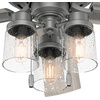 image:imageHunter 44 inch Indoor Ceiling Fan with LED Lights  Ceiling Fan with Pull Chain For Bedroom Living Room or Kitchen Low Profile Flush Mount No Remote 5 Blades  Hartland 50653 Matte SilverMatte Silver