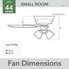 image:imageHunter 44 inch Indoor Ceiling Fan with LED Lights  Ceiling Fan with Pull Chain For Bedroom Living Room or Kitchen Low Profile Flush Mount No Remote 5 Blades  Hartland 50653 Matte SilverMatte Silver