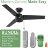 image:imageHunter 44 inch Outdoor or Indoor Ceiling Fan amp Remote  Black Ceiling Fan without Light For Patio Porch Garage or Living Room Standard Mount 3 Blades Pull Chain  Cassius 50260 Matte Black