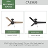 image:imageHunter 44 inch Outdoor or Indoor Ceiling Fan amp Remote  Black Ceiling Fan without Light For Patio Porch Garage or Living Room Standard Mount 3 Blades Pull Chain  Cassius 50260 Matte Black