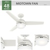 image:imageHunter 48 inch Indoor Ceiling Fan with LED Light and Remote Control  White Ceiling Fan Standard Mount 3 Blades For Bedroom Living Room or Kitchen Quiet  Midtown 54211 Fresh White  with LED Light and Remote Control Quiet 3 Blades For Bedroom Living Room Kitchen 54211Fresh White