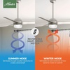 image:imageHunter 48 inch Indoor Ceiling Fan with LED Light and Remote Control  White Ceiling Fan Standard Mount 3 Blades For Bedroom Living Room or Kitchen Quiet  Midtown 54211 Fresh White  with LED Light and Remote Control Quiet 3 Blades For Bedroom Living Room Kitchen 54211Matte Nickel