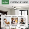 image:imageHunter 48 inch Indoor Ceiling Fan with LED Light and Remote Control  White Ceiling Fan Standard Mount 3 Blades For Bedroom Living Room or Kitchen Quiet  Midtown 54211 Fresh White  with LED Light and Remote Control Quiet 3 Blades For Bedroom Living Room Kitchen 54211Matte Nickel