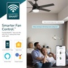 image:imageHunter 52 Aeronaut Outdoor Smart Ceiling Fan LED Light Remote White  ENERGY STAR fan is 64 more efficient with Apple Google Alexa support LED light and remote for bedrooms or patiosWhiteOak