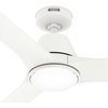 image:imageHunter 52 Aeronaut Outdoor Smart Ceiling Fan LED Light Remote White  ENERGY STAR fan is 64 more efficient with Apple Google Alexa support LED light and remote for bedrooms or patiosWhite