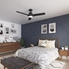 image:imageHunter 52 Aeronaut Outdoor Smart Ceiling Fan LED Light Remote White  ENERGY STAR fan is 64 more efficient with Apple Google Alexa support LED light and remote for bedrooms or patiosMatte Black