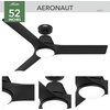 image:imageHunter 52 Aeronaut Outdoor Smart Ceiling Fan LED Light Remote White  ENERGY STAR fan is 64 more efficient with Apple Google Alexa support LED light and remote for bedrooms or patiosMatte Black