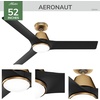 image:imageHunter 52 Aeronaut Outdoor Smart Ceiling Fan LED Light Remote White  ENERGY STAR fan is 64 more efficient with Apple Google Alexa support LED light and remote for bedrooms or patiosLuxe Gold