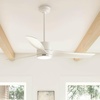 image:imageHunter 52 Bolsa Indoor Ceiling Fan with LED Light Remote Matte Black  SureSpeed high velocity airflow 6speed DC motor and 3 downrod support living rooms bedrooms offices or great roomsFresh White