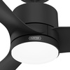 image:imageHunter 52 Bolsa Indoor Ceiling Fan with LED Light Remote Matte Black  SureSpeed high velocity airflow 6speed DC motor and 3 downrod support living rooms bedrooms offices or great roomsMatte Black