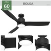 image:imageHunter 52 Bolsa Indoor Ceiling Fan with LED Light Remote Matte Black  SureSpeed high velocity airflow 6speed DC motor and 3 downrod support living rooms bedrooms offices or great roomsMatte Black