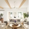 image:imageHunter 52 Bolsa Indoor Ceiling Fan with LED Light Remote Matte Black  SureSpeed high velocity airflow 6speed DC motor and 3 downrod support living rooms bedrooms offices or great roomsFresh White
