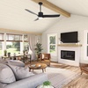 image:imageHunter 52 Bolsa Indoor Ceiling Fan with LED Light Remote Matte Black  SureSpeed high velocity airflow 6speed DC motor and 3 downrod support living rooms bedrooms offices or great roomsMatte Black