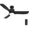 image:imageHunter 52 Bolsa Indoor Ceiling Fan with LED Light Remote Matte Black  SureSpeed high velocity airflow 6speed DC motor and 3 downrod support living rooms bedrooms offices or great roomsMatte Black