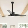 image:imageHunter 52 Bolsa Indoor Ceiling Fan with LED Light Remote Matte Black  SureSpeed high velocity airflow 6speed DC motor and 3 downrod support living rooms bedrooms offices or great roomsMatte Black