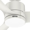 image:imageHunter 52 Bolsa Indoor Ceiling Fan with LED Light Remote Matte Black  SureSpeed high velocity airflow 6speed DC motor and 3 downrod support living rooms bedrooms offices or great roomsFresh White