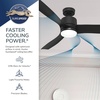 image:imageHunter 52 Bolsa Indoor Ceiling Fan with LED Light Remote Matte Black  SureSpeed high velocity airflow 6speed DC motor and 3 downrod support living rooms bedrooms offices or great roomsMatte Black