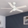 image:imageHunter 52 Inch Indoor Ceiling Fan with LED Light and Remote Control  White Modern Ceiling Fan 5 Blades and 6 Speed WhisperWind Motor For Bedroom Living Room or Kitchen ENERGY STAR  Erling 52851Fresh White