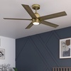 image:imageHunter 52 Inch Indoor Ceiling Fan with LED Light and Remote Control  White Modern Ceiling Fan 5 Blades and 6 Speed WhisperWind Motor For Bedroom Living Room or Kitchen ENERGY STAR  Erling 52851Luxe Gold