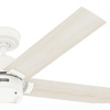 image:imageHunter 52 Inch Indoor Ceiling Fan with LED Light and Remote Control  White Modern Ceiling Fan 5 Blades and 6 Speed WhisperWind Motor For Bedroom Living Room or Kitchen ENERGY STAR  Erling 52851Fresh White