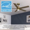 image:imageHunter 52 Inch Indoor Ceiling Fan with LED Light and Remote Control  White Modern Ceiling Fan 5 Blades and 6 Speed WhisperWind Motor For Bedroom Living Room or Kitchen ENERGY STAR  Erling 52851Luxe Gold