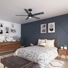 image:imageHunter 52 Inch Indoor Ceiling Fan with LED Light and Remote Control  White Modern Ceiling Fan 5 Blades and 6 Speed WhisperWind Motor For Bedroom Living Room or Kitchen ENERGY STAR  Erling 52851Matte Black