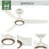image:imageHunter 52 ZenTech Outdoor Smart Ceiling Fan LED Light Remote White  ENERGY STAR certified with Apple Google Alexa support and covered outdoor use for bedrooms living rooms or patiosFresh White