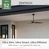 image:imageHunter 52 ZenTech Outdoor Smart Ceiling Fan LED Light Remote White  ENERGY STAR certified with Apple Google Alexa support and covered outdoor use for bedrooms living rooms or patiosMatte Black